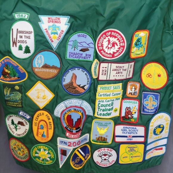 Velva Sheen Vintage Girl Scout Green Jacket Size S - Picture 7 of 8